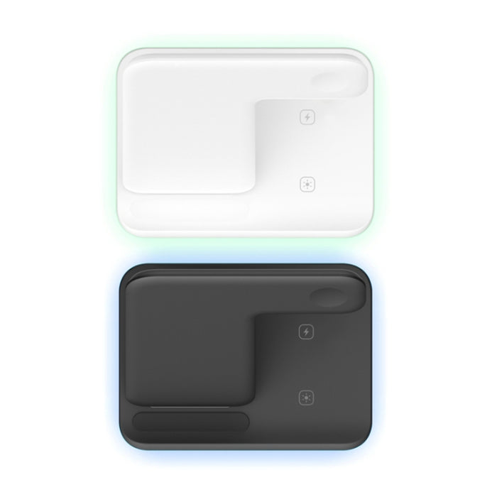 Cargador inalámbrico magnético vertical Z5A QI para teléfonos móviles, relojes Apple y AirPods / Samsung Galaxy Buds / Huawei Free Buds, con anillo de luz táctil