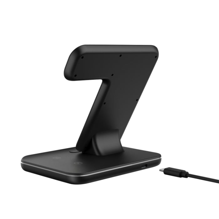 Cargador inalámbrico magnético vertical Z5A QI para teléfonos móviles, relojes Apple y AirPods / Samsung Galaxy Buds / Huawei Free Buds, con anillo de luz táctil