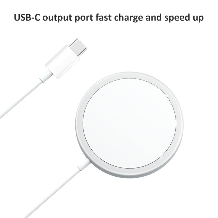Cargador inalámbrico magnético Magsafe redondo estilo aleación de aluminio OJD-63 15W