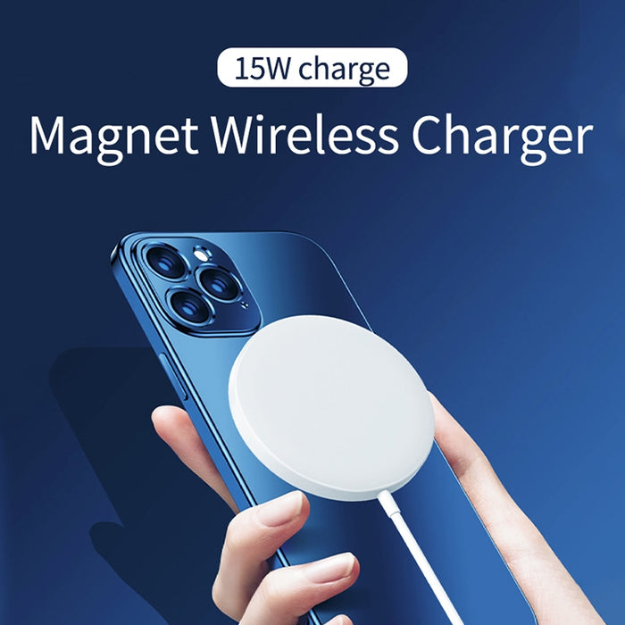 Cargador inalámbrico magnético Magsafe redondo estilo aleación de aluminio OJD-63 15W