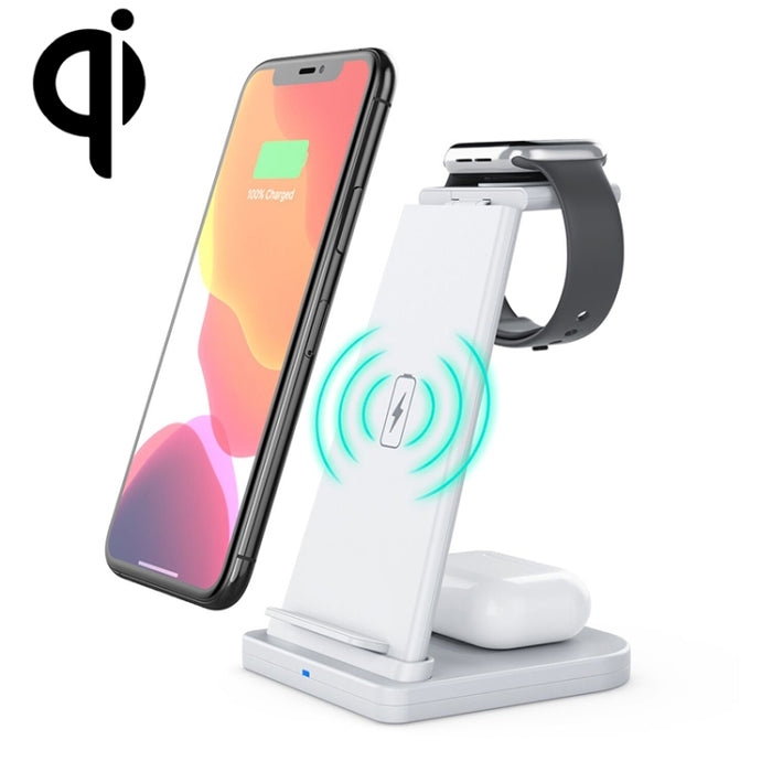 HQ-UD21 Reloj plegable 3 en 1 para teléfono móvil, soporte de carga multifunción, cargador inalámbrico para iPhone, Apple Watch y Airpods