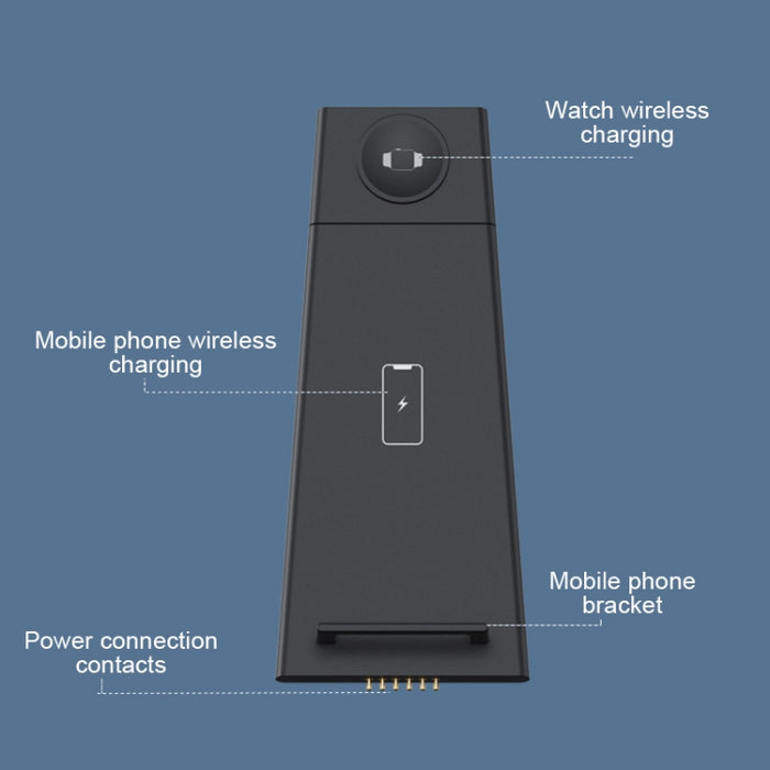 HQ-UD21 Reloj plegable 3 en 1 para teléfono móvil, soporte de carga multifunción, cargador inalámbrico para iPhone, Apple Watch y Airpods