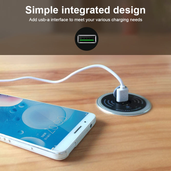 Cargador inalámbrico de escritorio integrado KP-ZMC con cable de interfaz PD+USB Longitud: 1,2 m