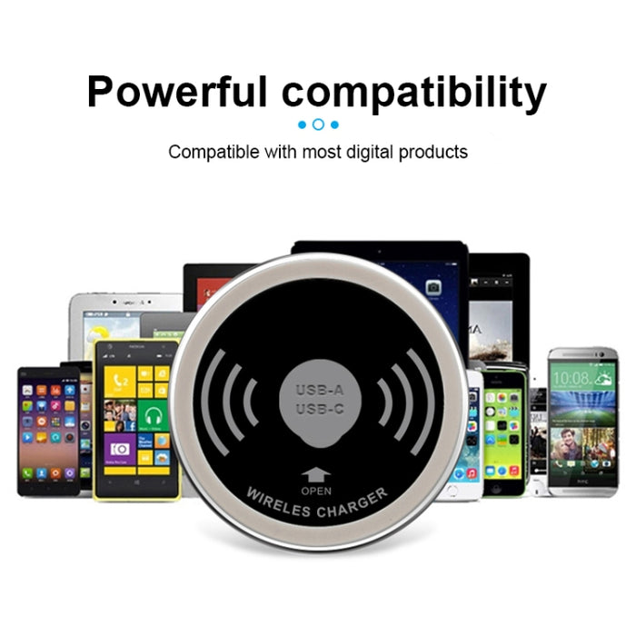 Cargador inalámbrico de escritorio integrado KP-ZMC con cable de interfaz PD+USB Longitud: 1,2 m