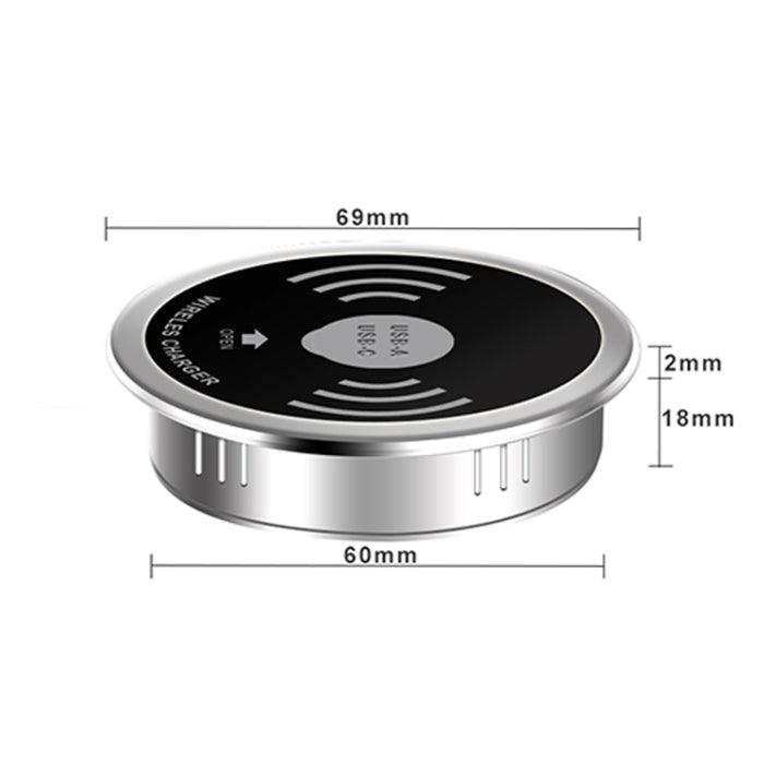 Cargador inalámbrico de escritorio integrado KP-ZMC con cable de interfaz PD+USB Longitud: 1,2 m