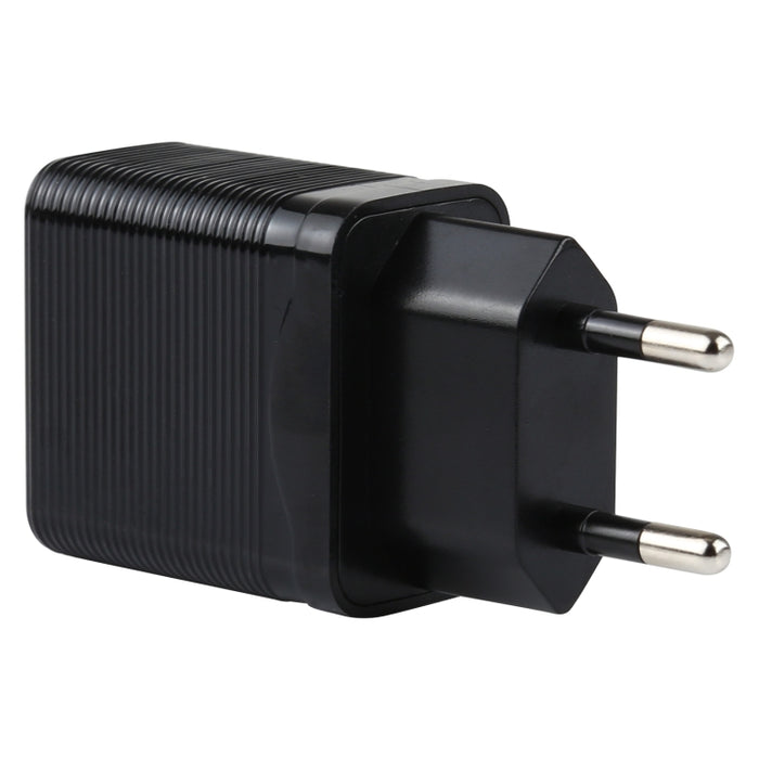 LZ-728 2 en 1 Cargador de viaje con interfaz USB QC 3.0 de 18 W + juego de cables de datos USB a 8 pines, enchufe de la UE, longitud del cable: 1 m