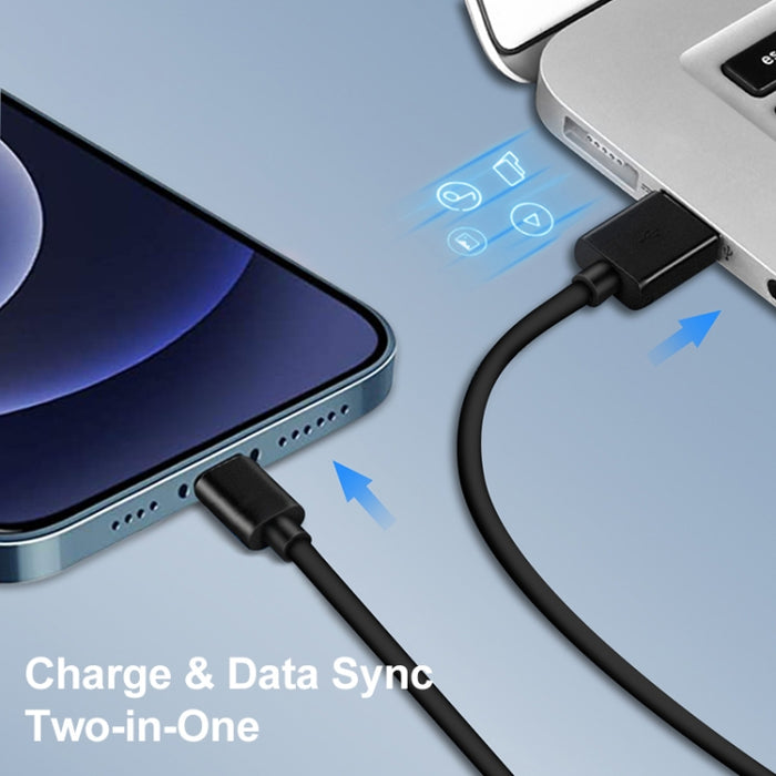 LZ-728 2 en 1 Cargador de viaje con interfaz USB QC 3.0 de 18 W + juego de cables de datos USB a 8 pines, enchufe de la UE, longitud del cable: 1 m