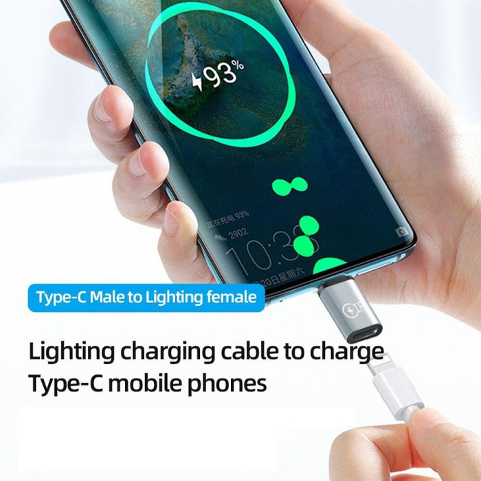 Adaptador de carga USB-C / Type-C macho a hembra de 8 pines, compatible con transmisión de datos