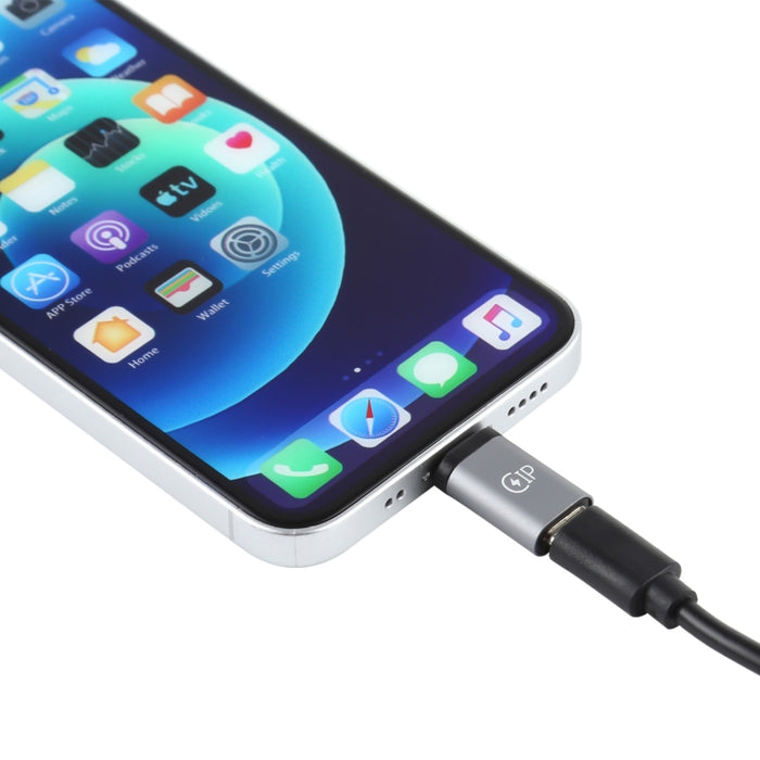Adaptador de carga macho de 8 pines a USB-C / tipo C hembra, compatible con transmisión de datos