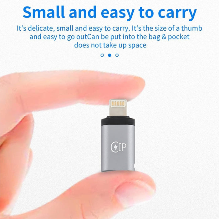 Adaptador de carga macho de 8 pines a USB-C / tipo C hembra, compatible con transmisión de datos