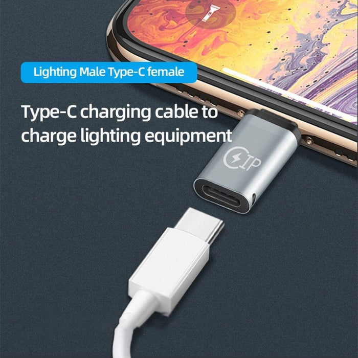 Adaptador de carga macho de 8 pines a USB-C / tipo C hembra, compatible con transmisión de datos