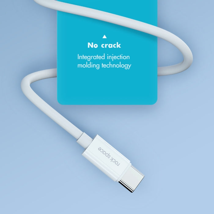 ROCK Space Z19 PD 20W 3A USB-C / Type-C a cable de datos TPE de carga rápida de 8 pines, longitud del cable: 1 m