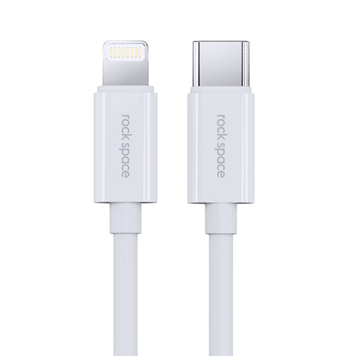 ROCK Space Z19 PD 20W 3A USB-C / Type-C a cable de datos TPE de carga rápida de 8 pines, longitud del cable: 1 m