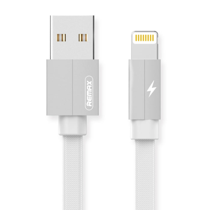 REMAX RC-094i 2m 2.4A USB a cable de datos de carga rápida trenzado de aleación de aluminio de 8 pines