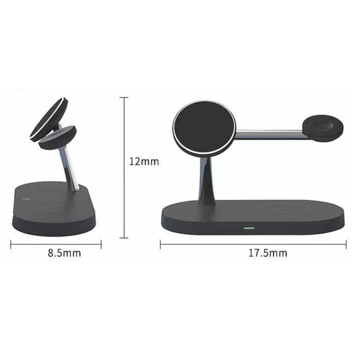 T268 5 en 1 Cargador inalámbrico magnético multifunción de 15 W para iPhone 12 Series y Apple Watchs y AirPods 1/2 / Pro, con luz LED