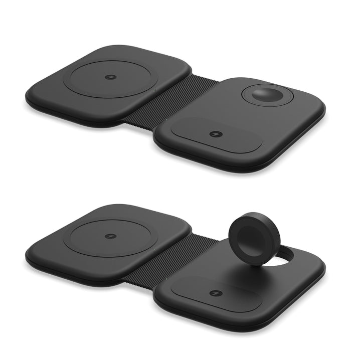 F20 3 en 1 Cargador inalámbrico plegable magnético multifunción de 15 W para series iPhone, relojes Apple y AirPods