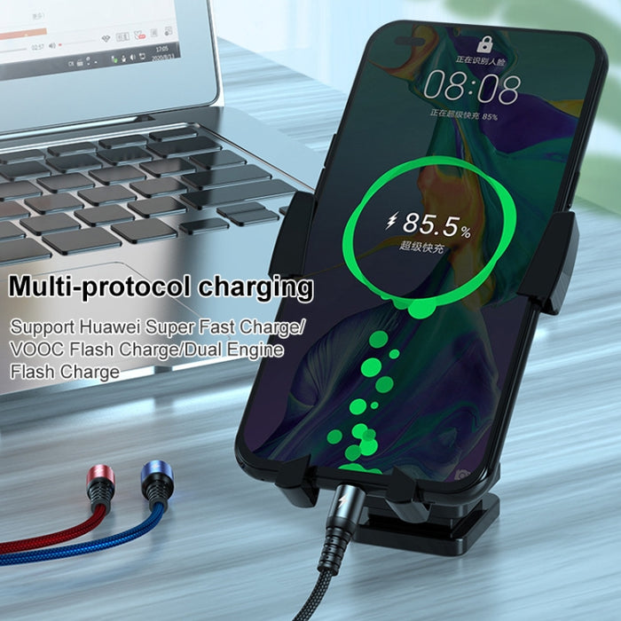 K061 1,2 m 5A 3 en 1 USB a 8 pines + USB-C / Type-C + Micro USB Cable de datos de carga rápida redondo