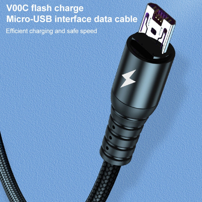 K061 1,2 m 5A 3 en 1 USB a 8 pines + USB-C / Type-C + Micro USB Cable de datos de carga rápida redondo