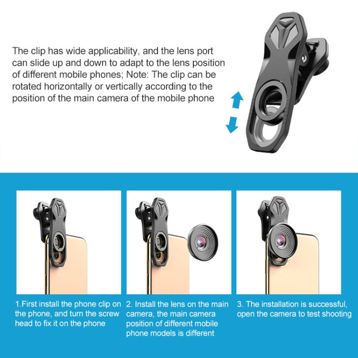 APEXEL APL-HB10X Clip para teleobjetivo con lente macro + Filtro de luz de estrella + Kit de lentes para teléfono CPL