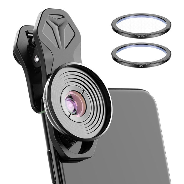 APEXEL APL-HB10X Clip para teleobjetivo con lente macro + Filtro de luz de estrella + Kit de lentes para teléfono CPL