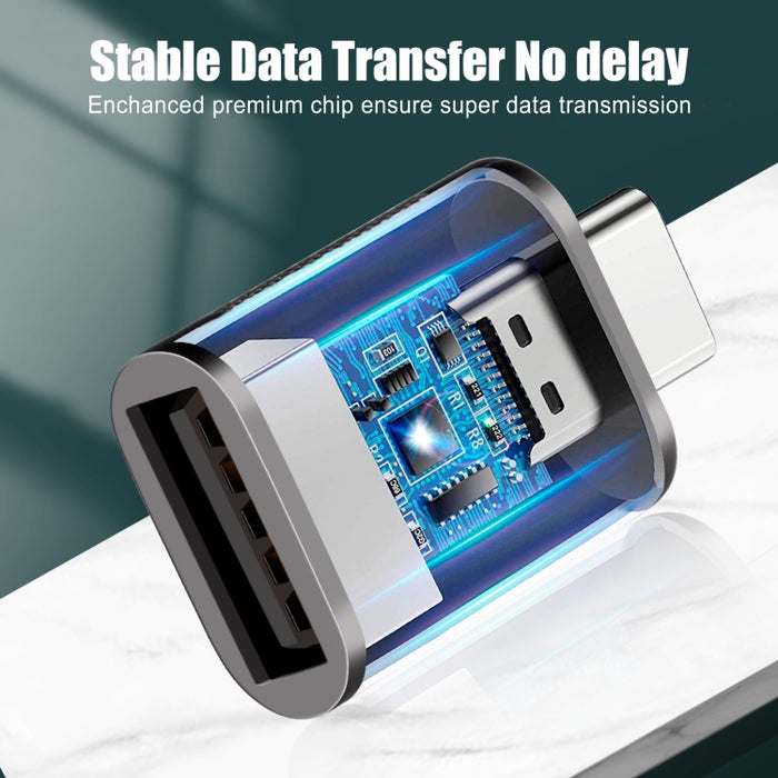 2 PCS SBT-158 USB-C / Type-C macho a USB 3.0 hembra Adaptador de aleación de zinc