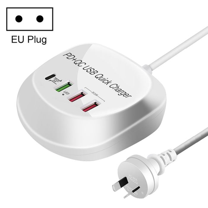 WLX-T3P 4 en 1 PD + QC Cargador USB de carga rápida inteligente multifunción