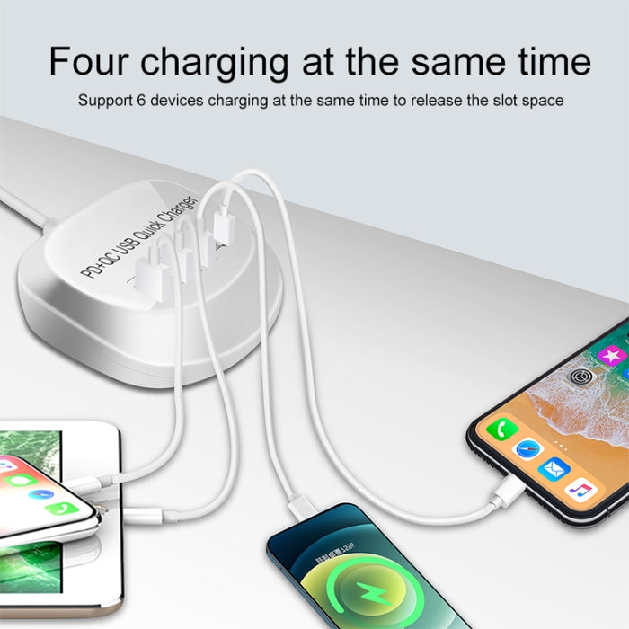 WLX-T3P 4 en 1 PD + QC Cargador USB de carga rápida inteligente multifunción