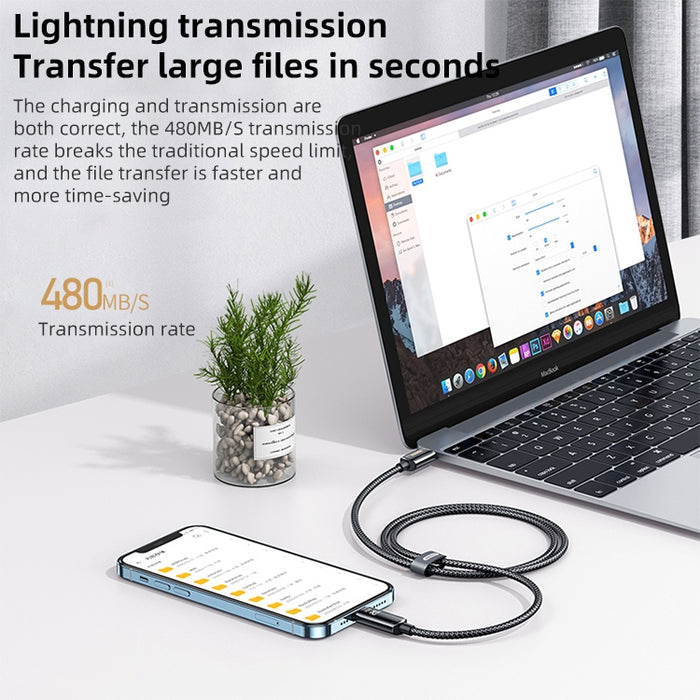REMAX RC-128i 20W Tipo-C / USB-C a pantalla digital inteligente de 8 pines Cable de datos de carga trenzado de aleación de zinc, longitud: 1,2 m