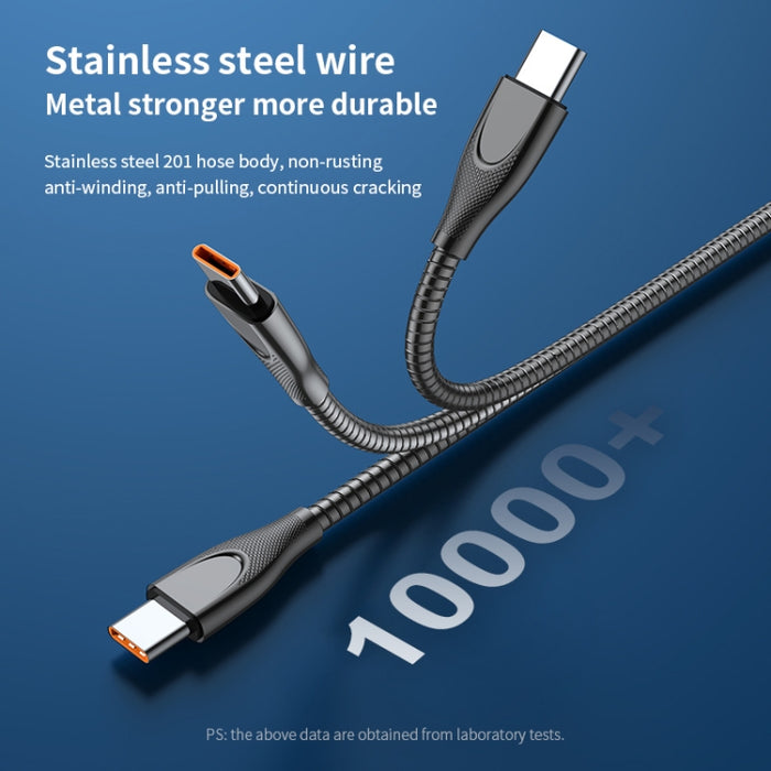ADC-009 Cable de datos de carga rápida USB-C / Type-C a manguera de aleación de zinc de 8 pines, longitud del cable: 1 m