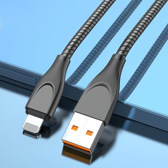 ADC-009 Cable de datos de carga rápida con manguera de aleación de zinc USB a 8 pines, longitud del cable: 1 m