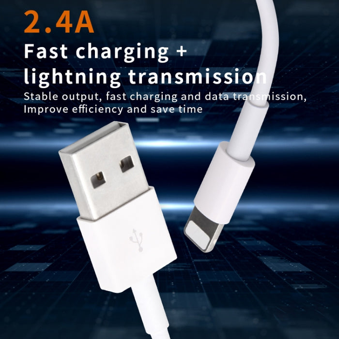 IVON CA19 Cable de datos de carga rápida USB de 2,4 A a 8 pines para iPhone, iPad, longitud: 1 m