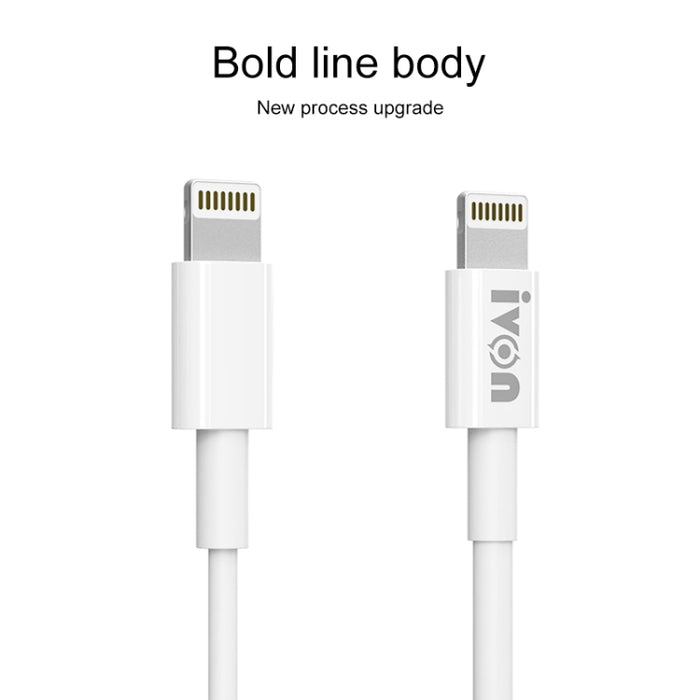 Cable de datos de carga rápida IVON CA70 de 8 pines, longitud: 1 m