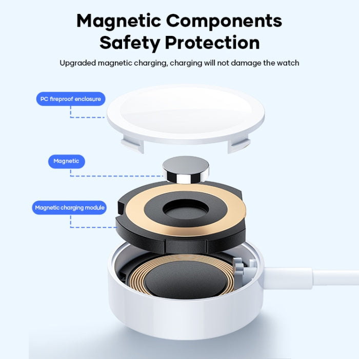 3 en 1 USB-C / Type-C a 8 pines + USB-C / Type-C + Cable de datos con cargador inalámbrico para reloj magnético, Longitud del cable: 1,2 m