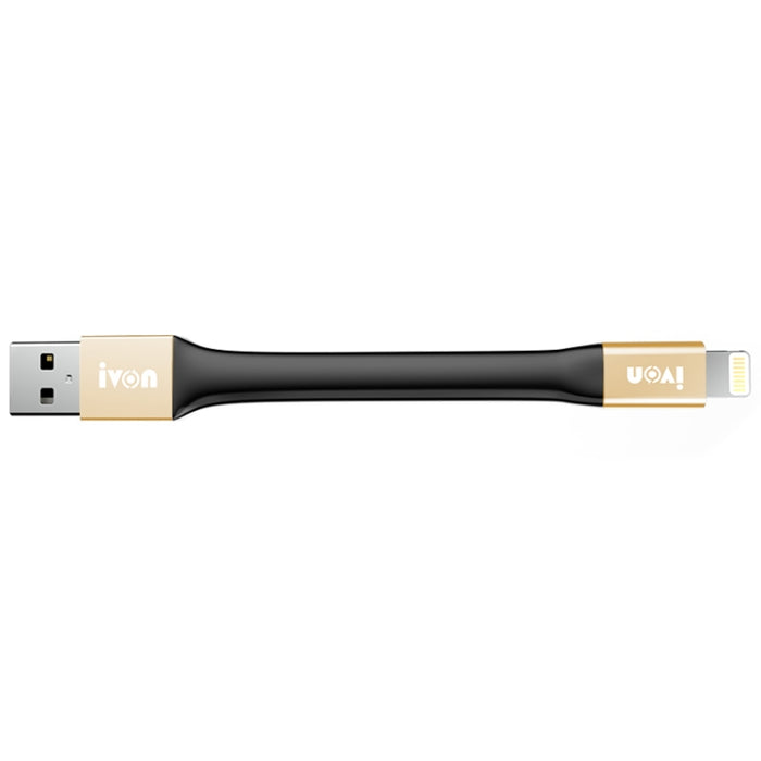 Cable de datos portátil IVON CA90 2.4A USB a 8 pines con anillo, longitud: 14,5 cm