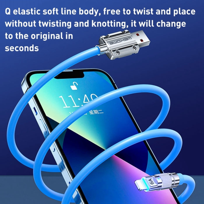 WK WDC-187 Qjie Series Cable de datos de carga rápida USB-C / Type-C de 20 W a 8 pines, longitud: 1 m