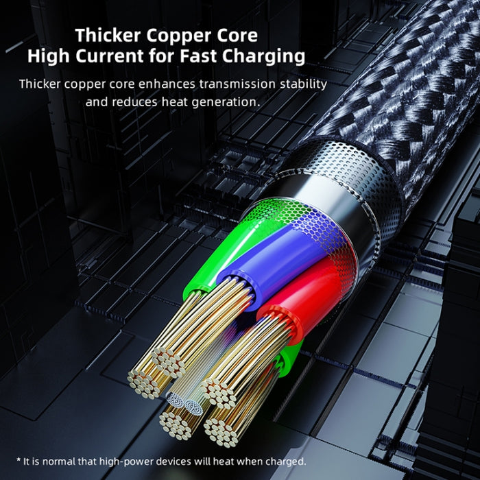 ROCK RCB0811 M3 20W USB-C / Type-C a cable de datos para juegos móviles de carga rápida de aleación de zinc de 8 pines, longitud: 1 m
