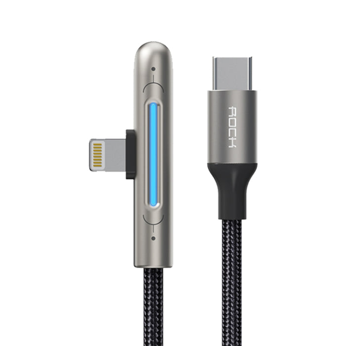 ROCK RCB0811 M3 20W USB-C / Type-C a cable de datos para juegos móviles de carga rápida de aleación de zinc de 8 pines, longitud: 1 m