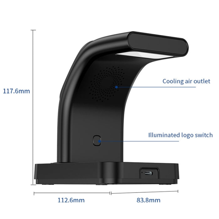 YP-HY05 15W 5 en 1 Cargador inalámbrico multifuncional magnético con reloj