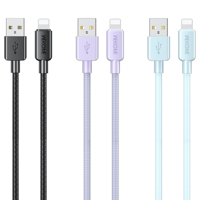WEKOME WDC-03 Tidal Energy Series 2.4A USB a cable de datos trenzado de 8 pines, longitud: 1 m