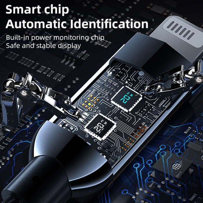 Mutural Li-CC001 1.2m PD20W Pantalla digital USB-C / Tipo-C a cable de datos de carga de 8 pines