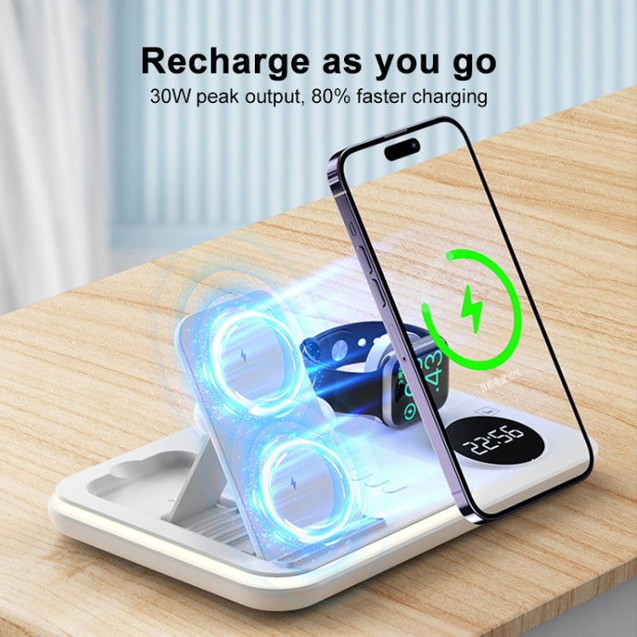 Cargador inalámbrico multifuncional 4 en 1 de 30 W