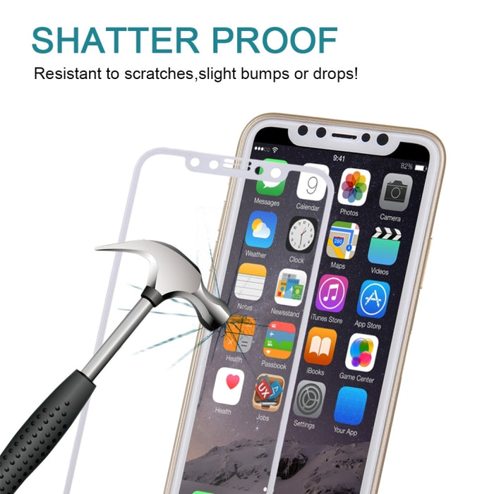 Para iPhone X 0,3 mm 9H Dureza superficial 4D Curvó el protector de pantalla de vidrio templado de pantalla completa