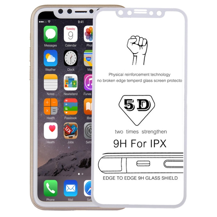 Para iPhone X 0,3 mm 9H Dureza superficial 4D Curvó el protector de pantalla de vidrio templado de pantalla completa