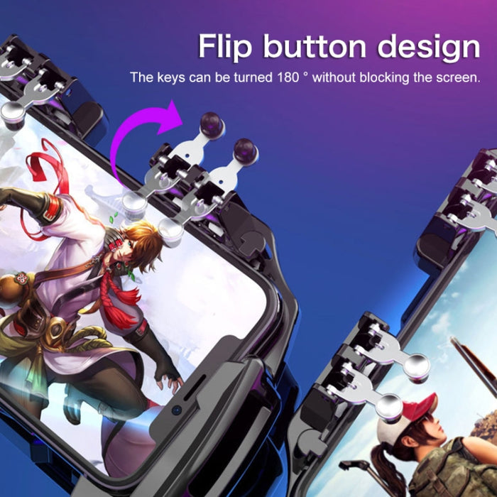 AK77 4000mAh Edición de batería Enlace de seis dedos Gamepad multifunción para teléfono móvil con soporte, adecuado para teléfonos móviles de 4,7 a 6,5 pulgadas