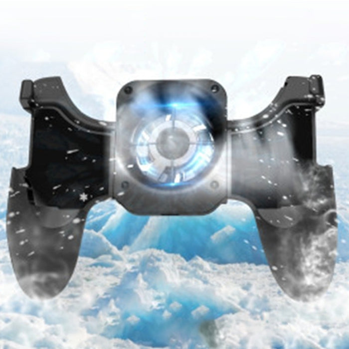 S-02 Gamepad para teléfono móvil con refrigeración por viento frío y conexión de seis dedos con soporte, adecuado para teléfonos móviles de 4,7-6,5 pulgadas