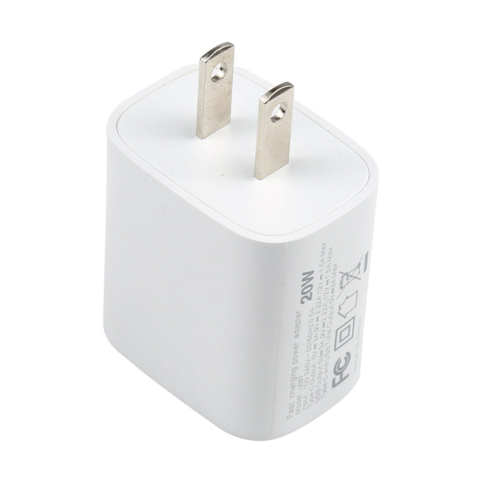 U087 20W USB-C / Type-C + Puertos USB Cargador de viaje de carga rápida, enchufe de EE. UU.