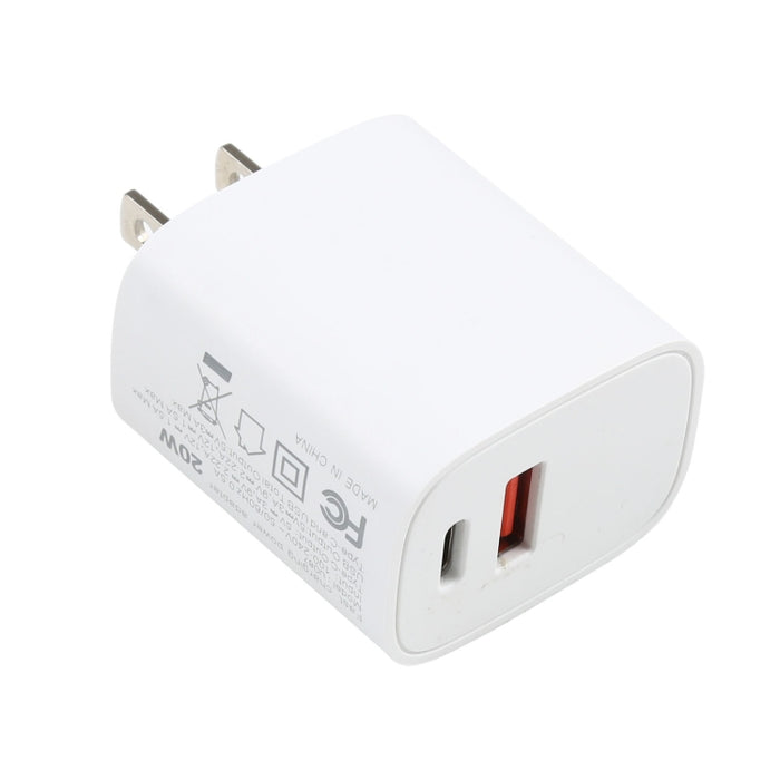 U087 20W USB-C / Type-C + Puertos USB Cargador de viaje de carga rápida, enchufe de EE. UU.