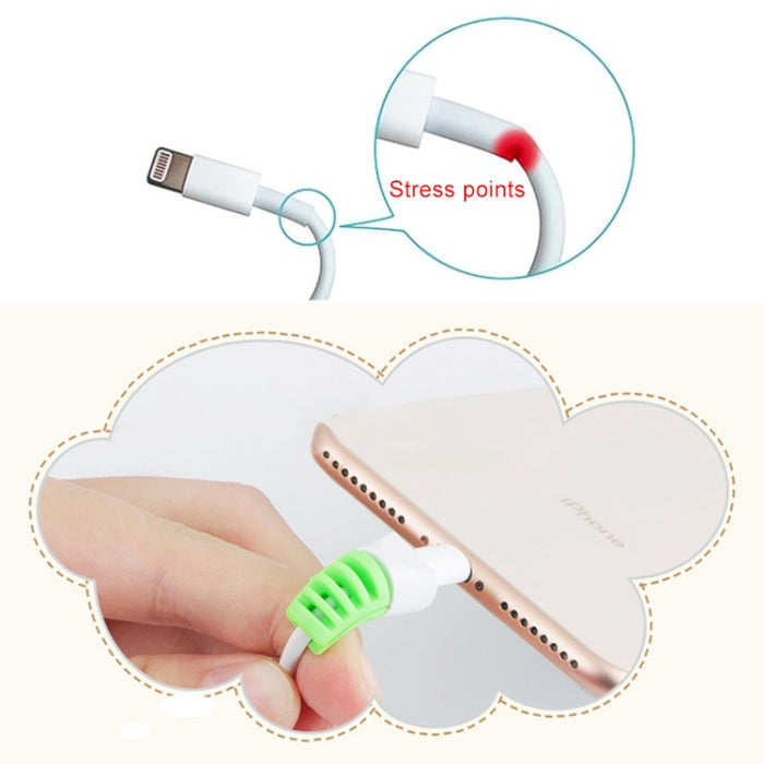 2 PCS Anti-rotura Cable de carga USB Winder Funda protectora Funda protectora