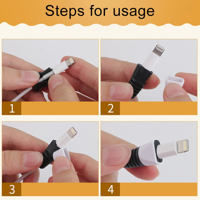 2 PCS Anti-rotura Cable de carga USB Winder Funda protectora Funda protectora