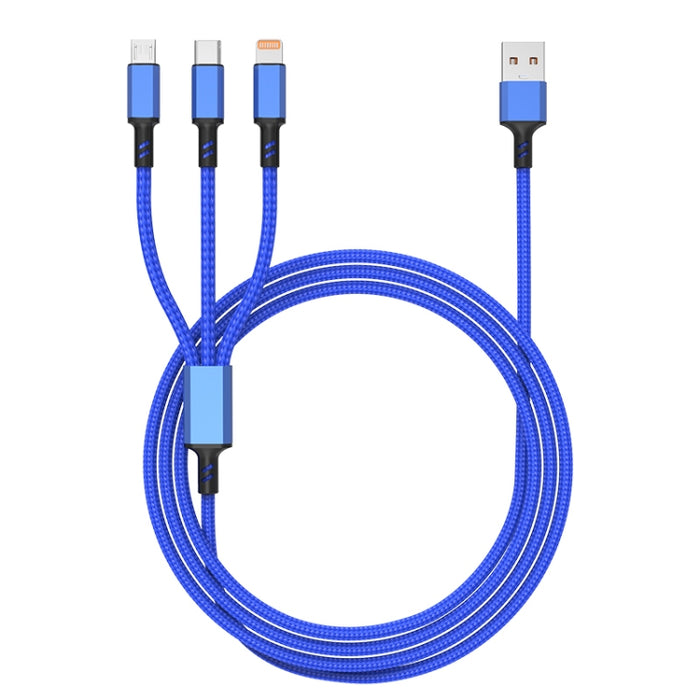 Conector naranja 3A 3 en 1 USB a tipo C / 8 pines / cable de carga rápida micro USB, longitud del cable: 1,2 m